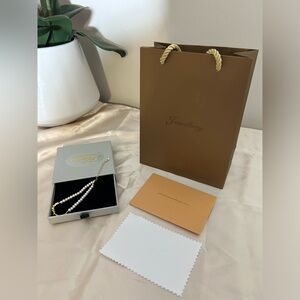 Vintage Brand New silver plated with 18K Gold  Pearls Bracelet with gift box set